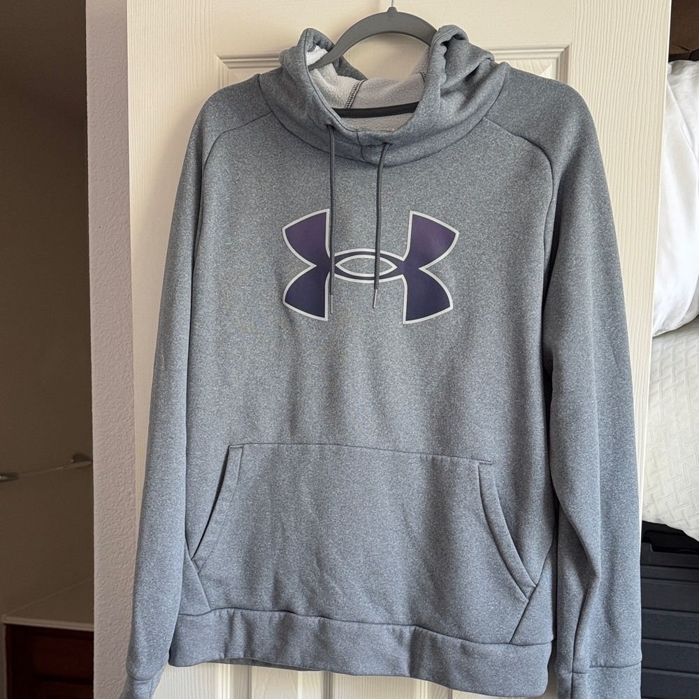 Under Armour women’s  Gray Hoodie with Purple Logo